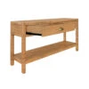 Worlds Away Two Drawer Console - Natural Rattan - Brushed Brass Cup Pulls