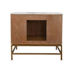 Worlds Away Bath Vanity - Matte Dark Burl Wood And Antique Brass - White Marble Top And Porcelain Sink 8 Worlds Away Bath Vanity - Matte Dark Burl Wood And Antique Brass - White Marble Top And Porcelain Sink -Worlds Away WA CLIFFORD DBW BACK 42841.1601672087 ni 33626.1707481670