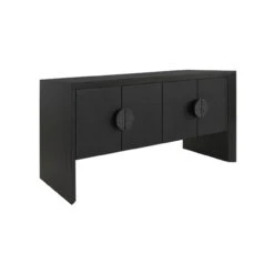 Worlds Away Four Door Buffet - Black Painted Grasscloth - Black Oak Handles -Worlds Away WA COLT BLK ANGLE 46056.1681317454 ni 75855.1707481671