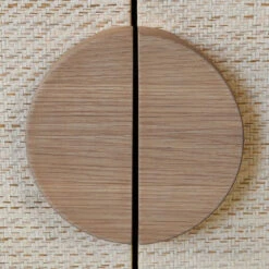 Worlds Away Four Door Buffet - Natural Grasscloth - Cerused Oak Handles -Worlds Away WA COLT NAT DETAIL 1 56072.1681317482 ni 63136.1707481672