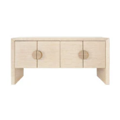 Worlds Away Four Door Buffet - Natural Grasscloth - Cerused Oak Handles -Worlds Away WA COLT NAT 59725.1681317496 ni 84568.1707481672