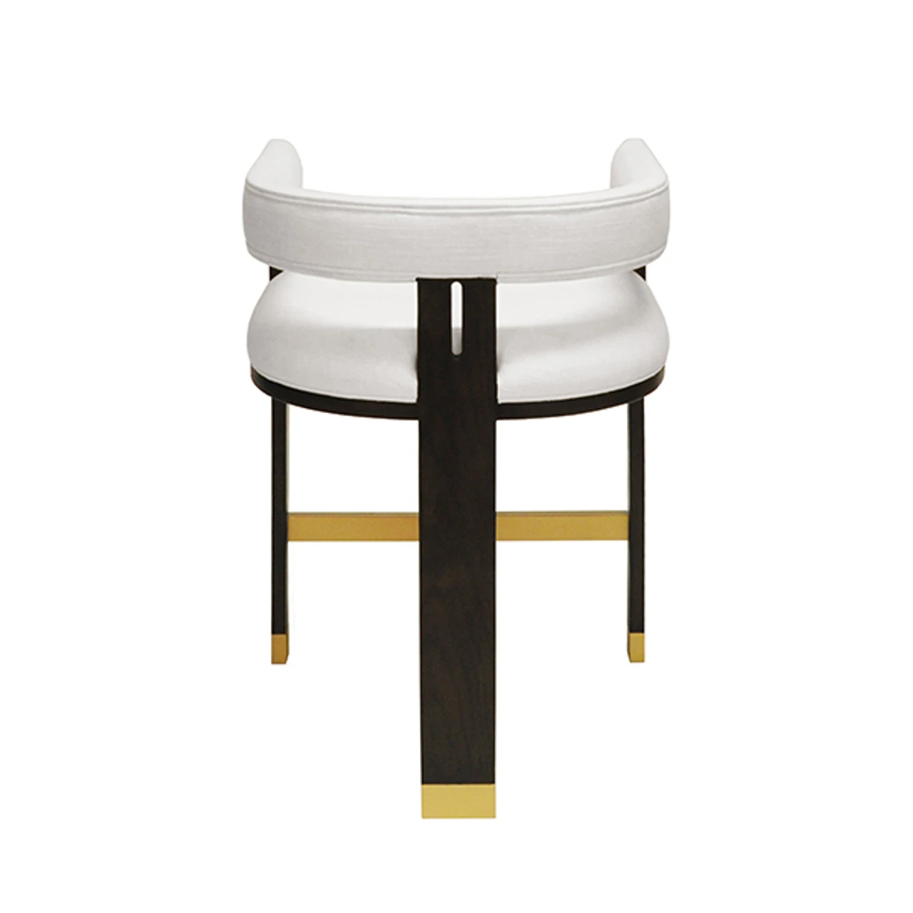 Worlds Away Modern Wooden Accent Counter Stool - White Linen Upholstery 6 Worlds Away Modern Wooden Accent Counter Stool - White Linen Upholstery - Image 6