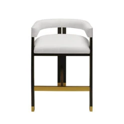 Worlds Away Modern Wooden Accent Counter Stool - White Linen Upholstery 9 Worlds Away Modern Wooden Accent Counter Stool - White Linen Upholstery -Worlds Away WA CRUISE 00241.1570224692 ni 53136.1707481679