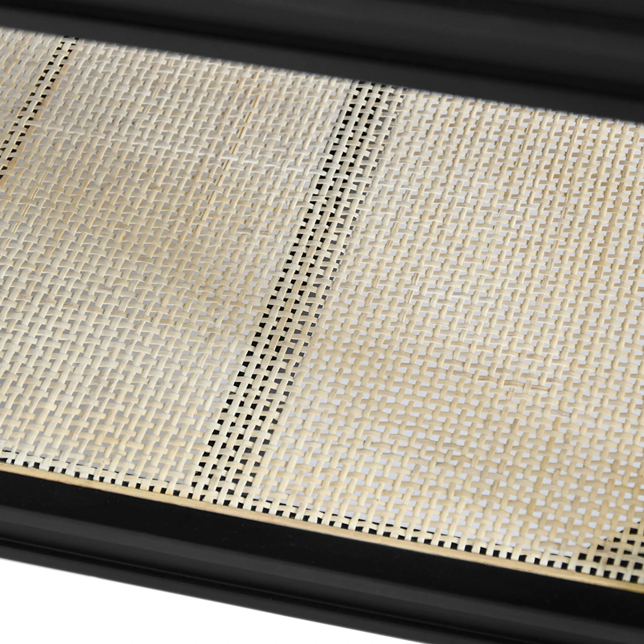 Worlds Away Bath Vanity - Matte Black Lacquer - Open Cane Shelf, White Marble Top, Porcelain Sink, And Antique Brass Ring Hardware 8 Worlds Away Bath Vanity - Matte Black Lacquer - Open Cane Shelf, White Marble Top, Porcelain Sink, And Antique Brass Ring Hardware - Image 8