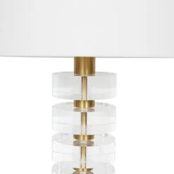 Worlds Away Acrylic And Brushed Brass Stack Lamp - White Linen Shade -Worlds Away WA CYBILL BBR DETAIL 24690.1681317406 ni 86272.1707481683