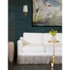 Worlds Away Delilah Gold Leaf One Arm Sconce With 3 Layer Leaf Motif & White Linen Shade