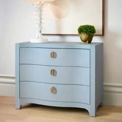 Worlds Away Curved Front Chest - Three Drawers - White Light Blue Textured Linen - Satin Brass Ring Hardware 14 Worlds Away Curved Front Chest - Three Drawers - White Light Blue Textured Linen - Satin Brass Ring Hardware -Worlds Away WA Cora LB Lifestyle WEB SIZE 20492.1704406003 ni 66429.1707481674