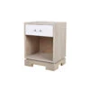 Worlds Away Side Table, Cerused Oak Case/White Drwr/Includes Brass & Nickel Hrdwr