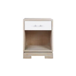 Worlds Away Side Table, Cerused Oak Case/White Drwr/Includes Brass & Nickel Hrdwr -Worlds Away WA DAKOTA CON 77205.1615498955 ni 31524.1707481683