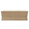 Worlds Away Lawson Style Sofa - Natural Rattan - Scalloped Skirt And Ivory Linen Cushions