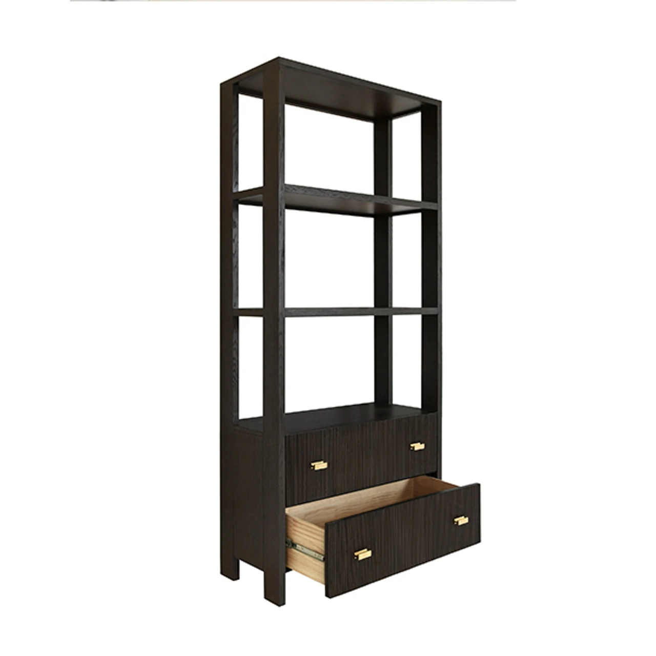 Worlds Away Two Drawer Etagere - Fluted Detail - Dark Espresso Oak 4 Worlds Away Two Drawer Etagere - Fluted Detail - Dark Espresso Oak - Image 4