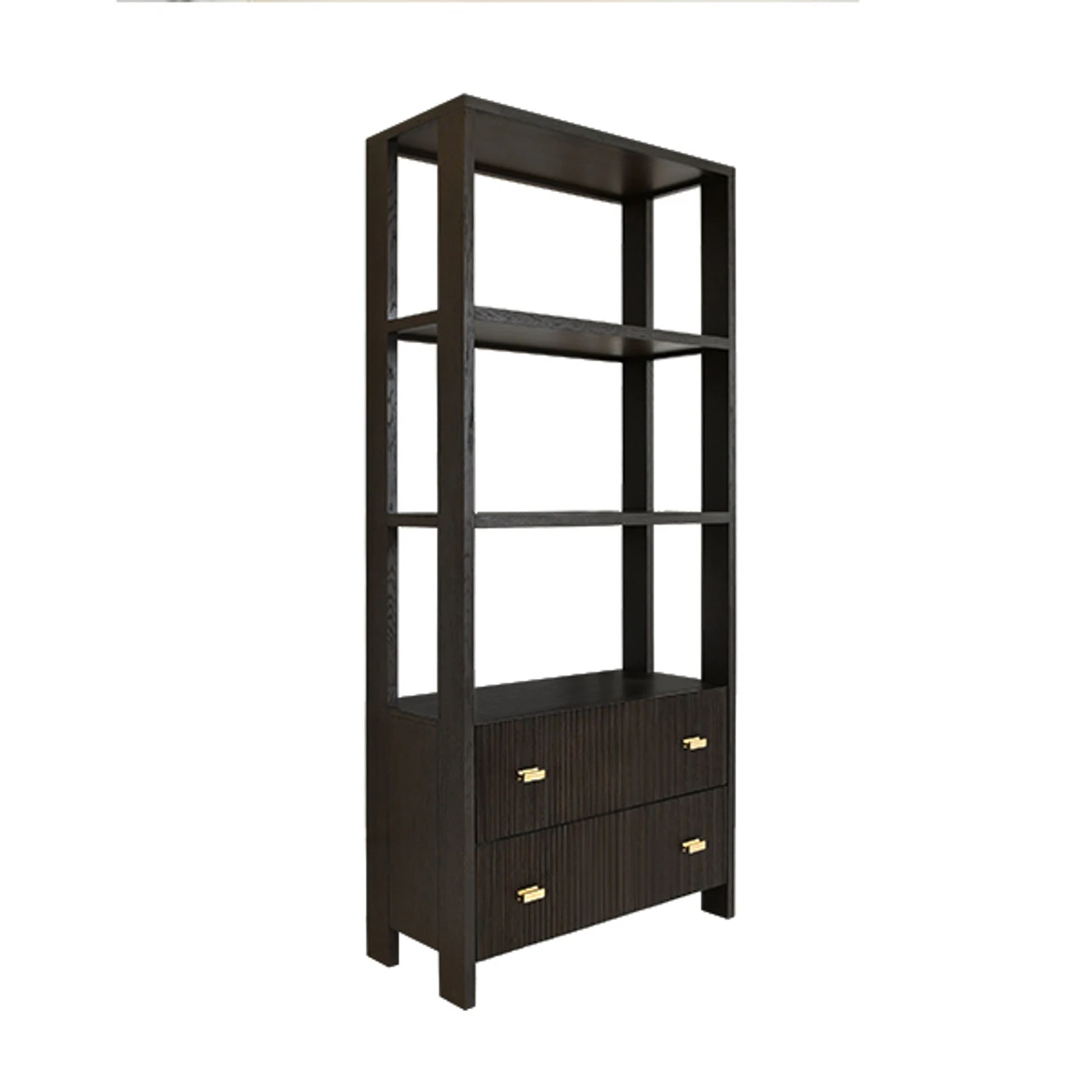 Worlds Away Two Drawer Etagere - Fluted Detail - Dark Espresso Oak 6 Worlds Away Two Drawer Etagere - Fluted Detail - Dark Espresso Oak - Image 6