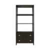 Worlds Away Two Drawer Etagere - Fluted Detail - Dark Espresso Oak