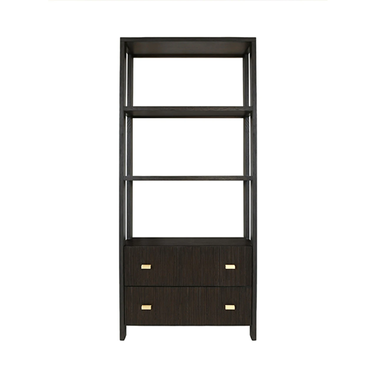 Worlds Away Two Drawer Etagere - Fluted Detail - Dark Espresso Oak 1 Worlds Away Two Drawer Etagere - Fluted Detail - Dark Espresso Oak