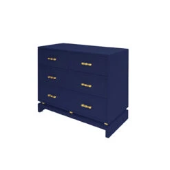 Worlds Away Four Dwr Chest W. Gold Lf Hdwr - Navy Lacquer -Worlds Away WA DECLAN NVY ANGLE 23576.1581110503 ni 94260.1707481689