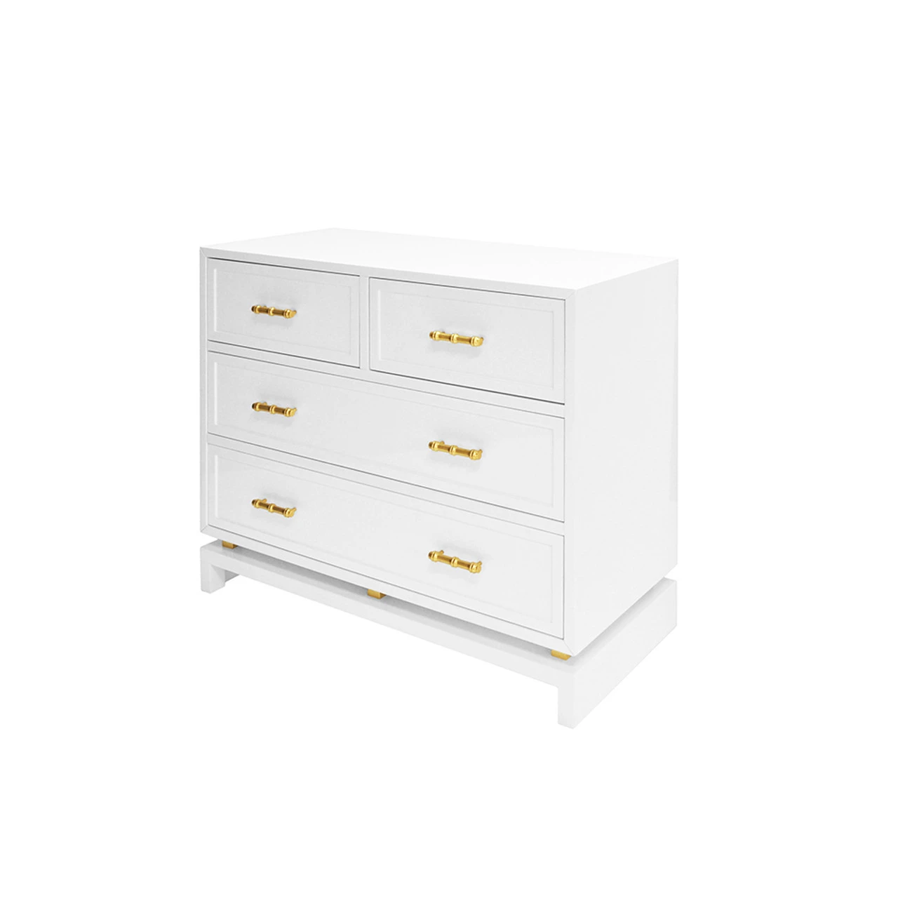 Worlds Away Four Dwr Chest W. Gold Lf Hdwr - White Lacquer 5 Worlds Away Four Dwr Chest W. Gold Lf Hdwr - White Lacquer - Image 5