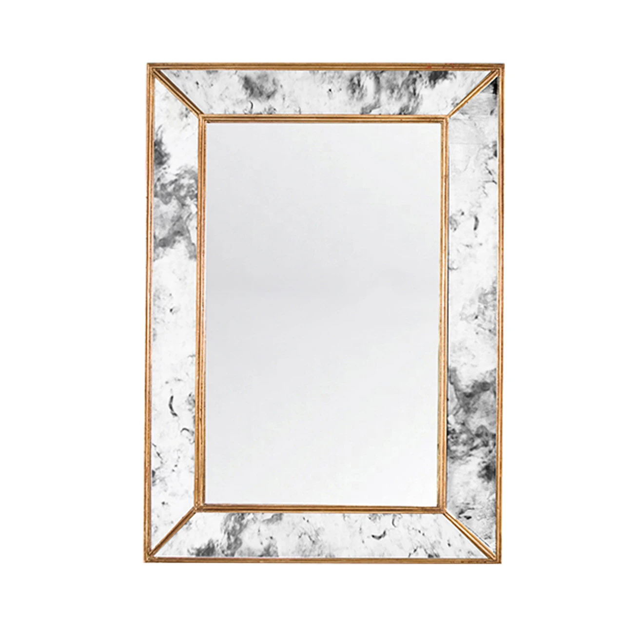 Worlds Away Dion Rectangular Antique Mirror With Gold Leafed Wood Edges 2 Worlds Away Dion Rectangular Antique Mirror With Gold Leafed Wood Edges - Image 2