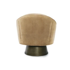 Worlds Away Swivel Chair W. Bronze Base - Camel Velvet -Worlds Away WA DOMINIC CML BACK 98218.1620682484 ni 43565.1707481691
