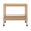 Worlds Away Classic Bar Cart - Fluted Detail - Natural Oak