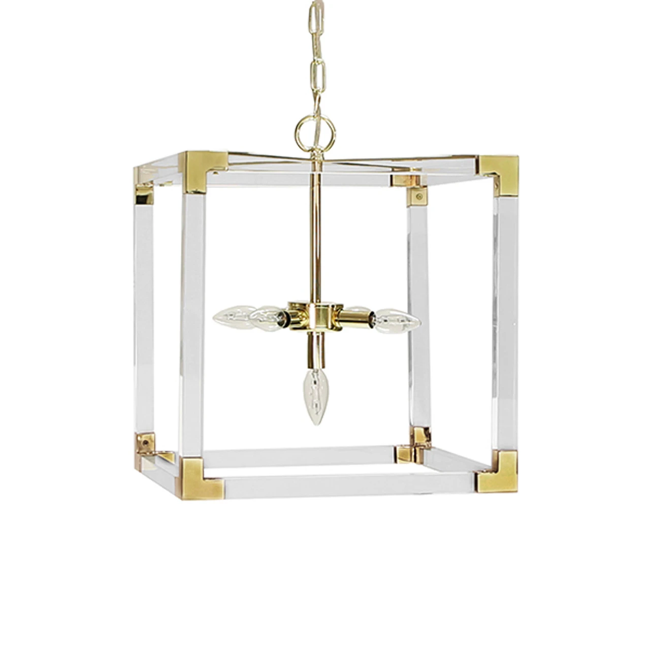 Worlds Away Eli Pendant - Acrylic/Brass Hardware 1 Worlds Away Eli Pendant - Acrylic/Brass Hardware
