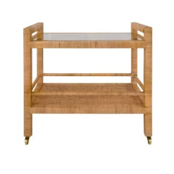 Worlds Away Two Tier Rectangle Bar Cart - Natural Rattan - Brass Casters 9 Worlds Away Two Tier Rectangle Bar Cart - Natural Rattan - Brass Casters -Worlds Away WA ELSIE 32640.1695230369 ni 66734.1707481696