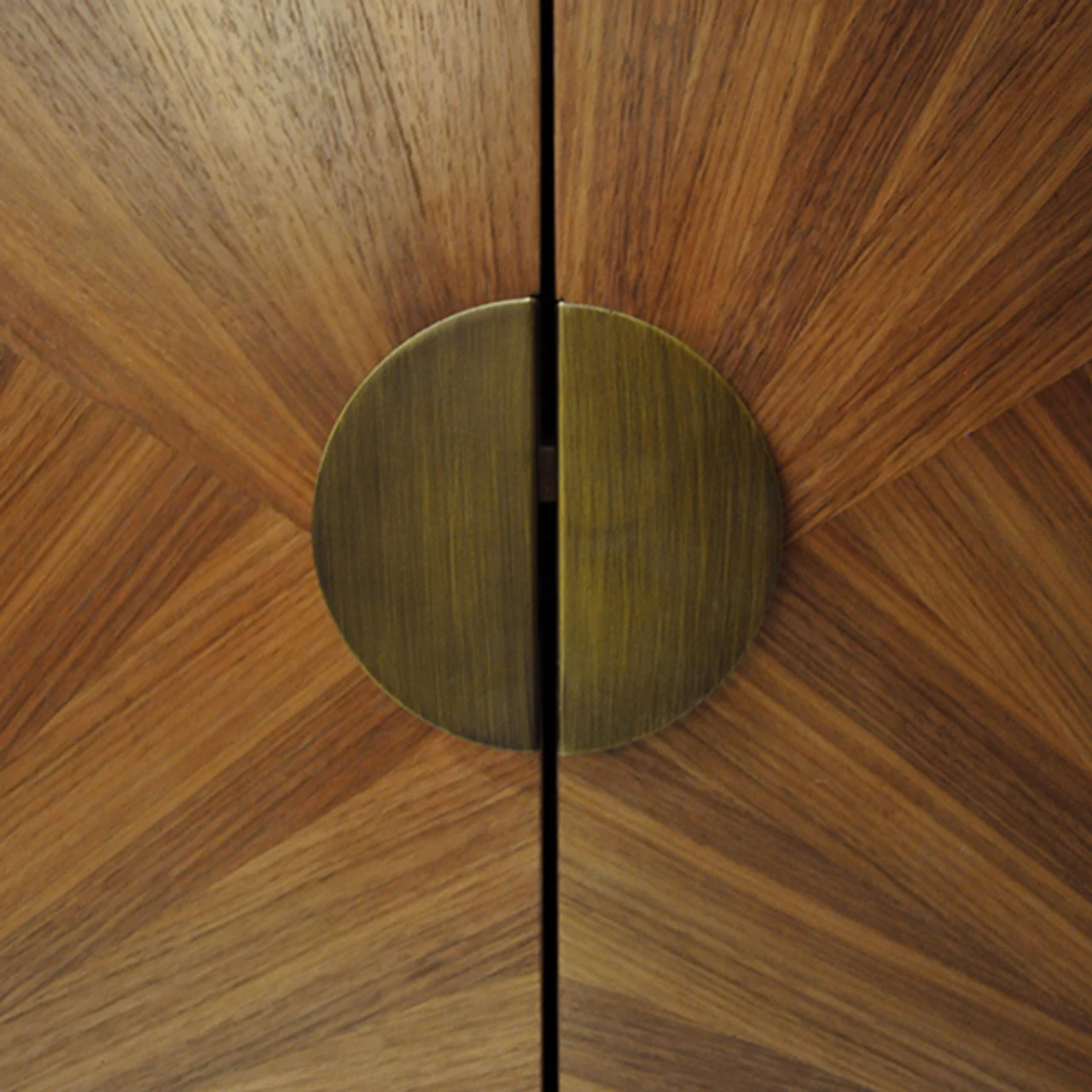 Worlds Away Radial Walnut Cabinet - Painted Bronze Legs And Hardware 6 Worlds Away Radial Walnut Cabinet - Painted Bronze Legs And Hardware - Image 6