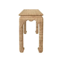 Worlds Away Ming Style Console Table - Woven Rattan -Worlds Away WA FABIAN SIDE 30965.1695066003 ni 85069.1707481700