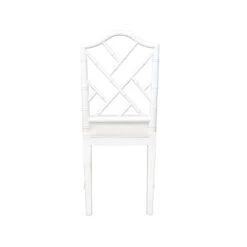 Worlds Away Fairfield Chair - White Lacquer/Linen Cushion