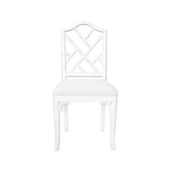 Worlds Away Fairfield Chair - White Lacquer/Linen Cushion -Worlds Away WA FAIRFIELD WH 07309.1687541606 ni 88156.1707478898