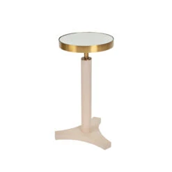 Worlds Away Round Cigar Table - Antique Brass Detail And Mirror Top - Cerused Oak -Worlds Away WA FENWAY CO ANGLE 2 30109.1665430258 ni 64494.1707481701