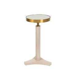 Worlds Away Round Cigar Table - Antique Brass Detail And Mirror Top - Cerused Oak -Worlds Away WA FENWAY CO 84028.1665430261 ni 67202.1707481701