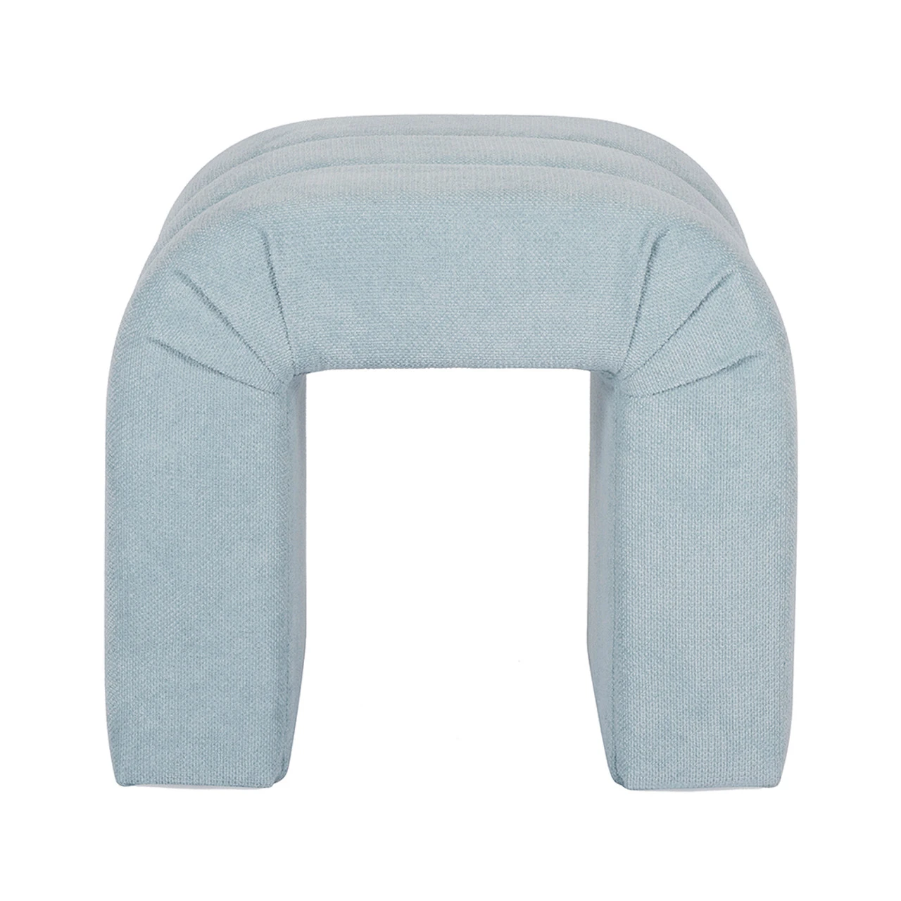 Worlds Away Horizontal Channeled Stool - Performance Light Blue Chenille 3 Worlds Away Horizontal Channeled Stool - Performance Light Blue Chenille - Image 3