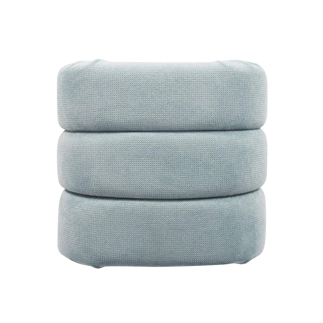Worlds Away Horizontal Channeled Stool - Performance Light Blue Chenille 1 Worlds Away Horizontal Channeled Stool - Performance Light Blue Chenille