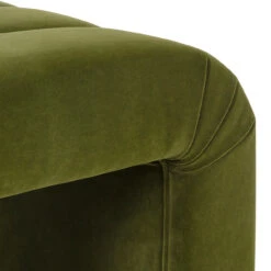Worlds Away Horizontal Channeled Stool - Olive Green Velvet -Worlds Away WA FINCH OLV DETAIL 86675.1695065530 ni 62426.1707481705
