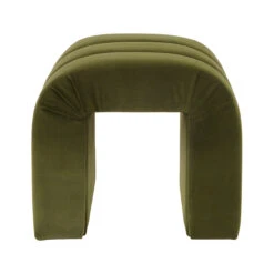 Worlds Away Horizontal Channeled Stool - Olive Green Velvet -Worlds Away WA FINCH OLV FRONT 1 68126.1695065537 ni 35383.1707481705