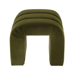 Worlds Away Horizontal Channeled Stool - Olive Green Velvet -Worlds Away WA FINCH OLV FRONT 2 13342.1695065529 ni 80270.1707481705