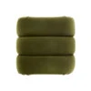 Worlds Away Horizontal Channeled Stool - Olive Green Velvet