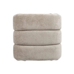 Worlds Away Horizontal Channeled Stool - Taupe Textured Chenille -Worlds Away WA FINCH TP TOP 56313.1695065471 ni 96382.1707481706