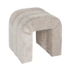 Worlds Away Horizontal Channeled Stool - Taupe Textured Chenille -Worlds Away WA FINCH TP 82251.1695065471 ni 28885.1707481706