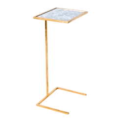 Worlds Away Cigar Table Gold Leafed With Antique Mirror Top