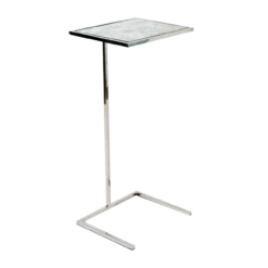 Worlds Away Cigar Table Nickel Plated With Antique Mirror Top