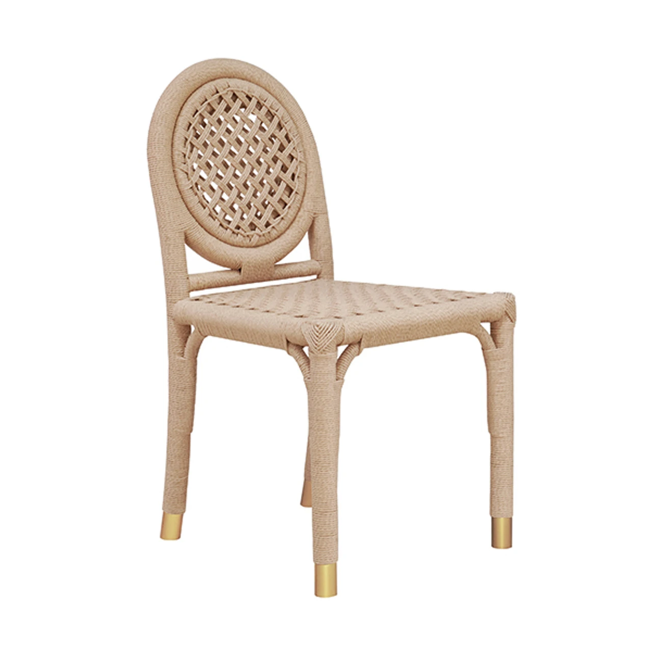 Worlds Away Round Back Rattan Wrapped Dining Chair 6 Worlds Away Round Back Rattan Wrapped Dining Chair - Image 6