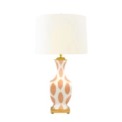 Worlds Away Handpainted Tole Table Lamp - Coral Ikat Pattern -Worlds Away WA GINA IKAT CO LIT 48132.1664815293 ni 16209.1707481709