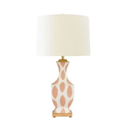 Worlds Away Handpainted Tole Table Lamp - Coral Ikat Pattern -Worlds Away WA GINA IKAT CO 13442.1664815295 ni 18969.1707481709