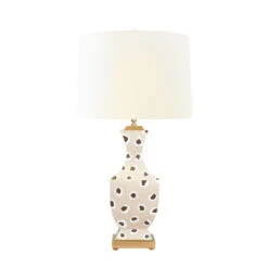 Worlds Away Handpainted Tole Table Lamp - Brown Leopard Pattern
