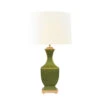 Worlds Away Handpainted Tole Table Lamp - Olive - Gold Detail