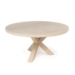 Worlds Away Tripod Base Round Dining Table - Cerused Oak -Worlds Away WA GREER CO3 64225.1619211988 ni 85989.1707481712