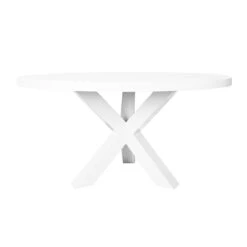 Worlds Away Tripod Base Round Dining Table - White Lacquer
