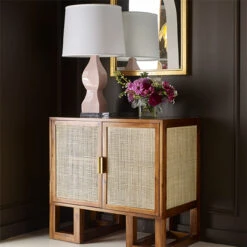 Worlds Away Gwyneth Table Lamp - Ceramic/White Linen Shade/Blush -Worlds Away WA GWYNETH BLUSH LIFESTYLE 31958.1579546512 ni 26248.1707478928