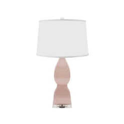 Worlds Away Gwyneth Table Lamp - Ceramic/White Linen Shade/Blush